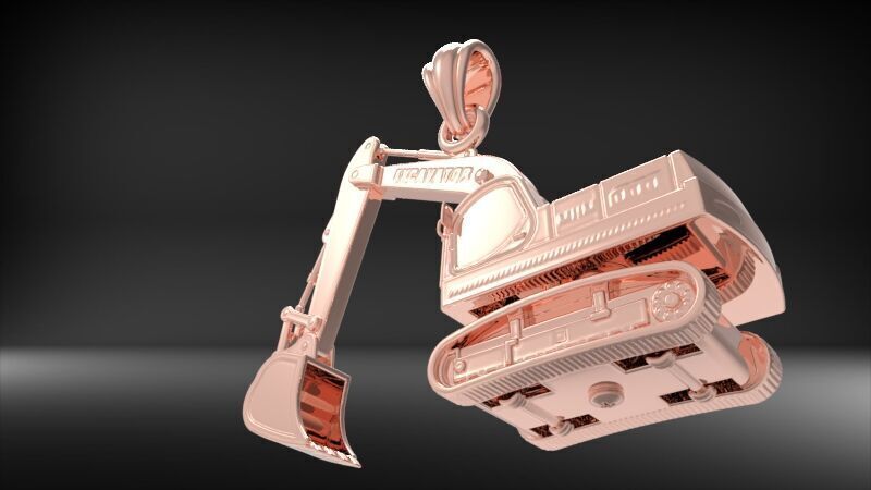 JCB Excavator Pendant 3D print model_30