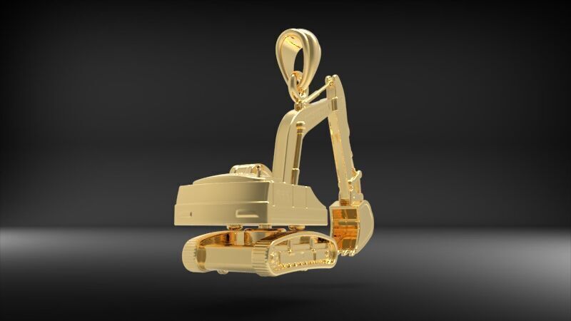 JCB Excavator Pendant 3D print model_28