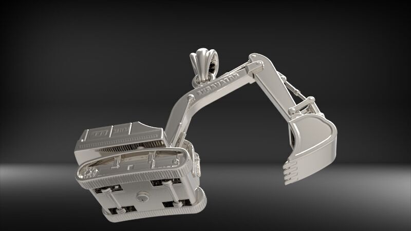 JCB Excavator Pendant 3D print model_26
