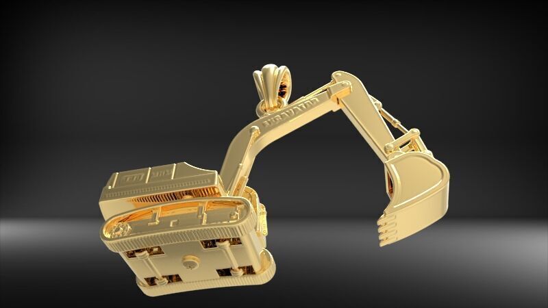 JCB Excavator Pendant 3D print model_24
