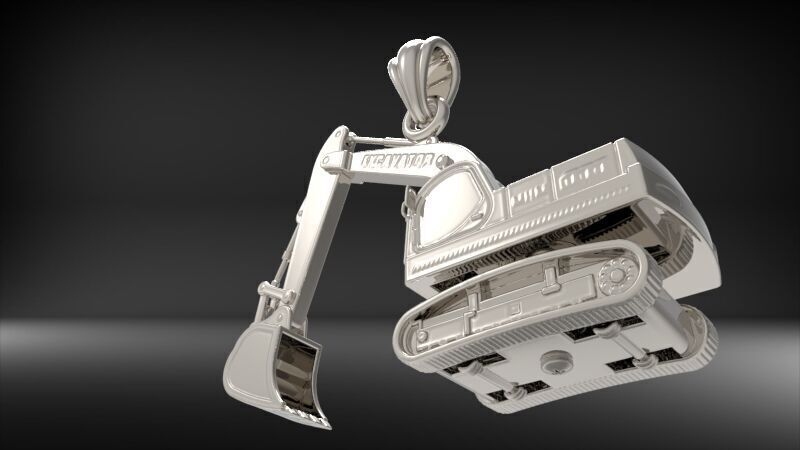 JCB Excavator Pendant 3D print model_33