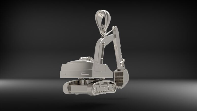 JCB Excavator Pendant 3D print model_27