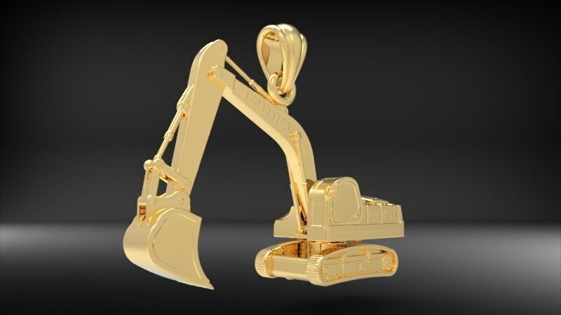 JCB Excavator Pendant 3D print model_4