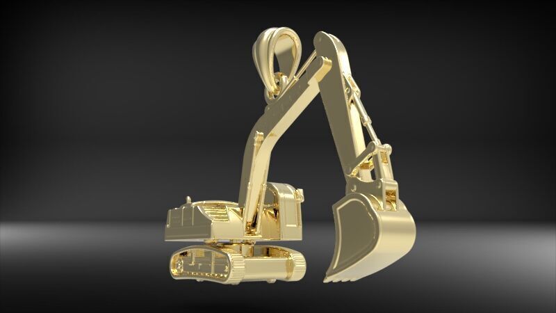 JCB Excavator Pendant 3D print model_20