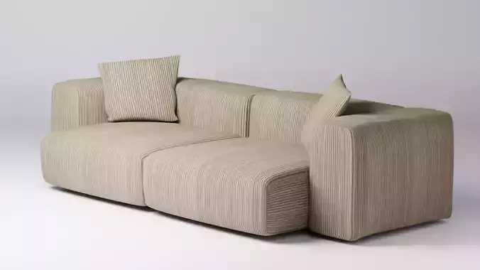 Fabric Sofa - velour fabric - 2 seat sofa - Vetsak - 3D model 3D model