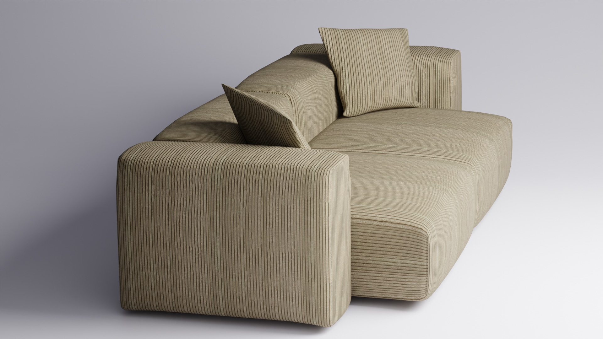 Fabric Sofa - velour fabric - 2 seat sofa - Vetsak - 3D model 3D model_2