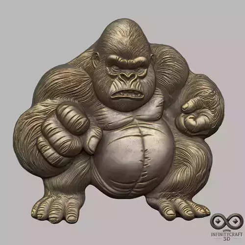 The Boss Gorilla Relief No2 STL file for 3d printing or CNC