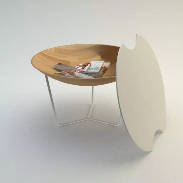GriddyTable coffee table with magazine holder 3D model