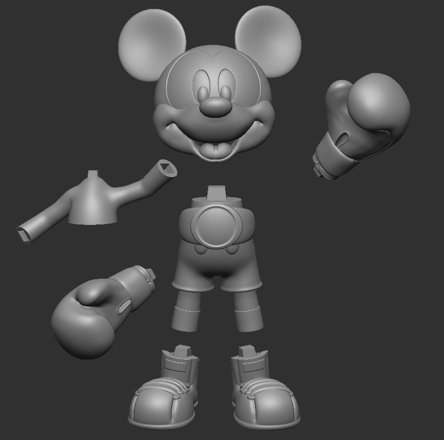 Mickey Mouse Boxer 3D print model_2