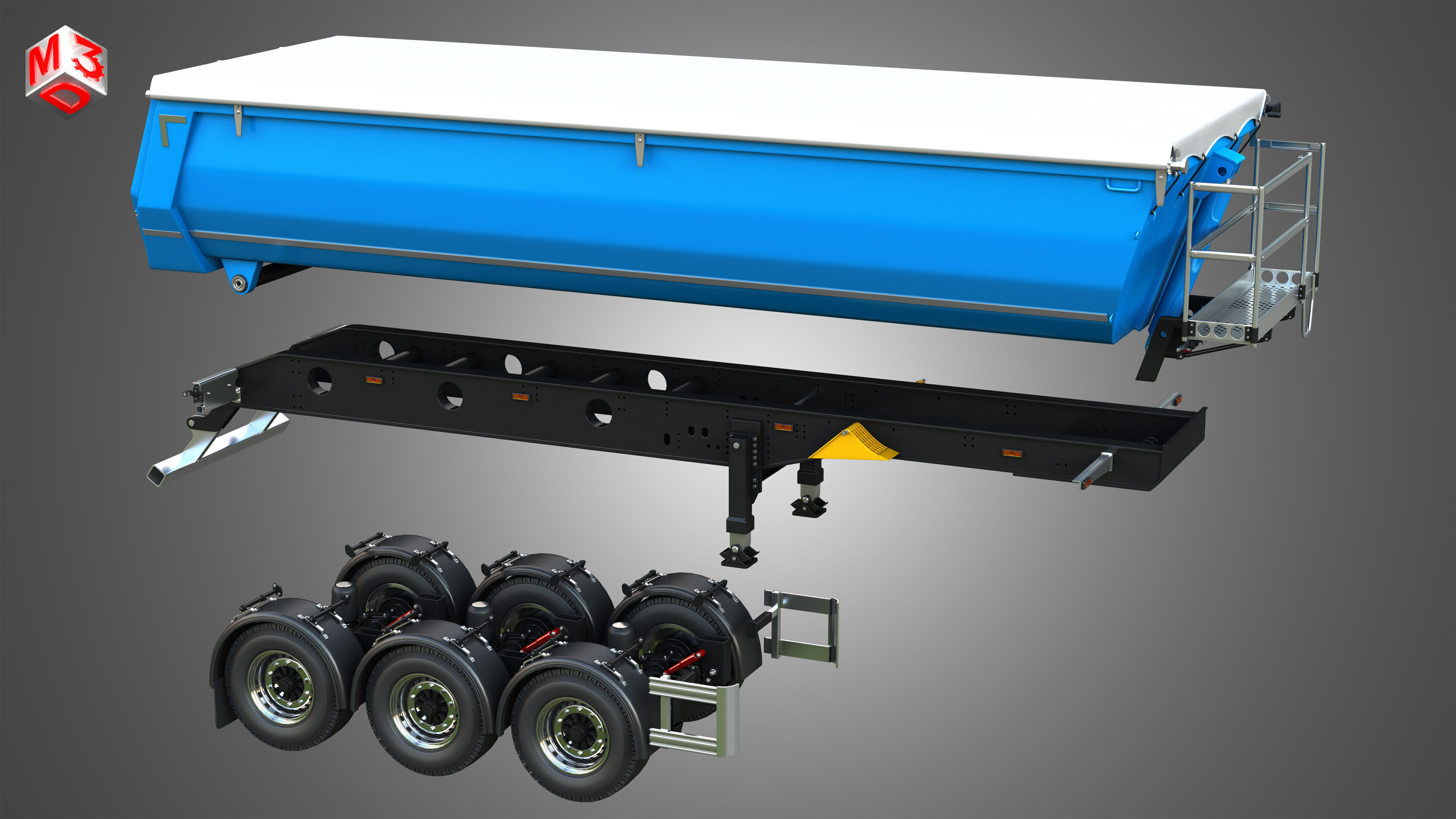 Tipper Semi Trailer 3D model_22