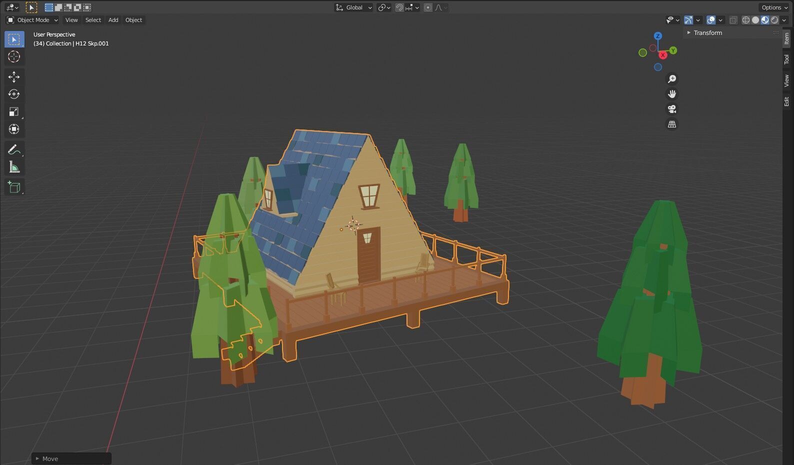 Lopwpoly House 12 Low-poly 3D model_3