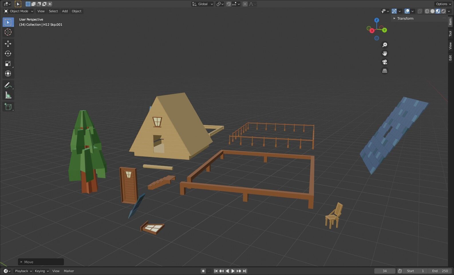 Lopwpoly House 12 Low-poly 3D model_4