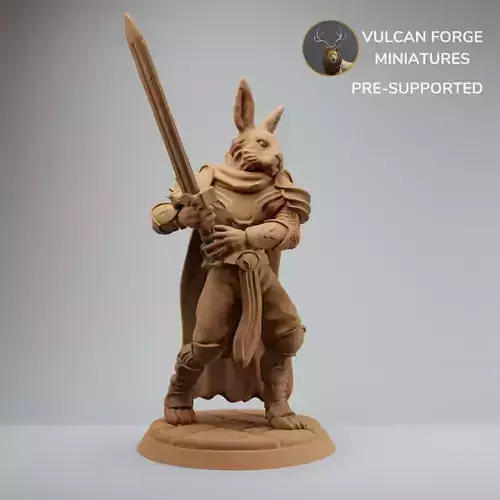 Harengon Rabbit Folk Knight or Paladin Pre supported 3D print model