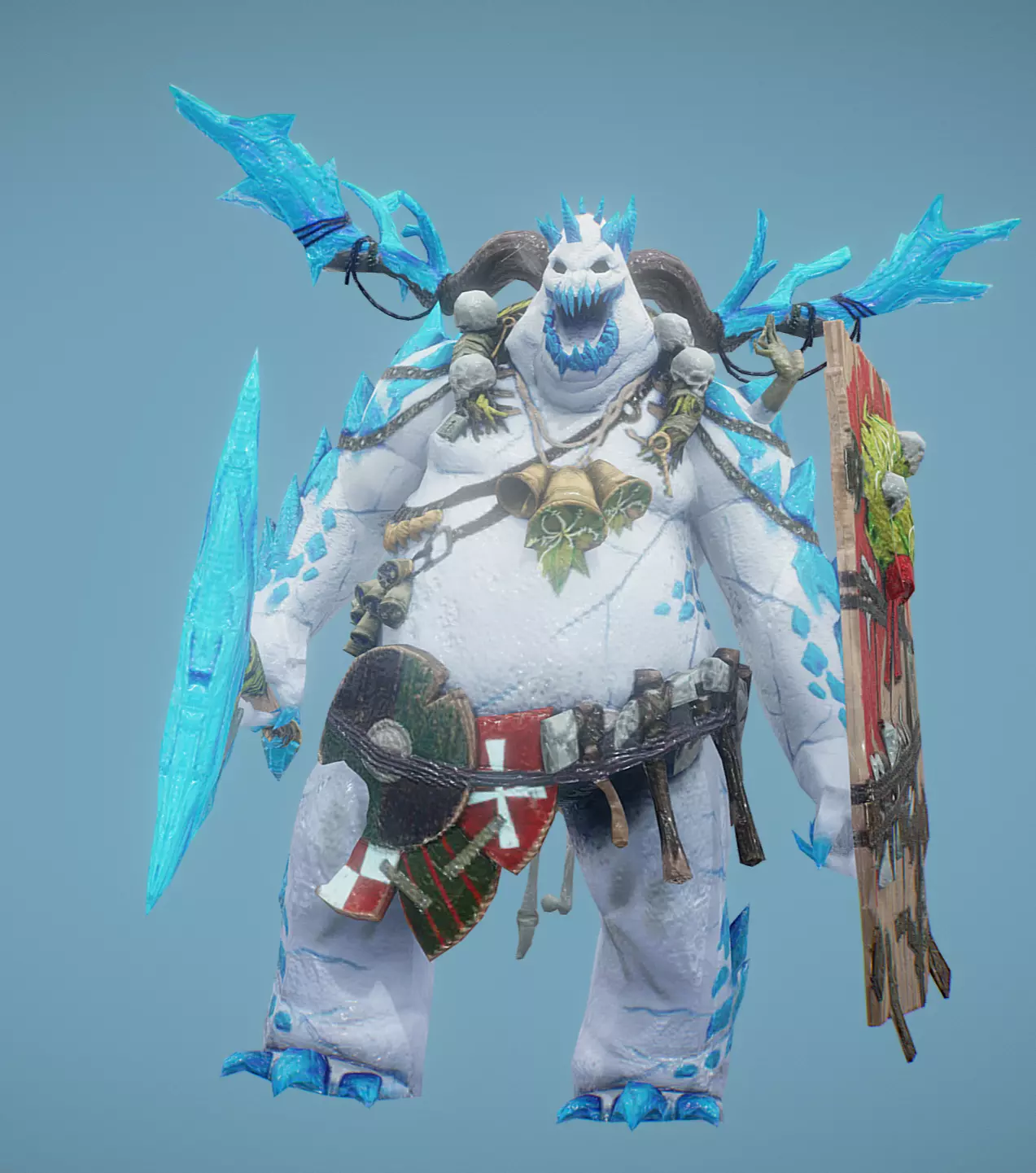 Ice Monster yeti Low-poly 3D model