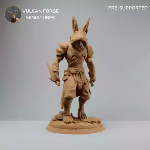 Harengon Rabbit Folk Rogue Assassin - Pre supported 3D print model