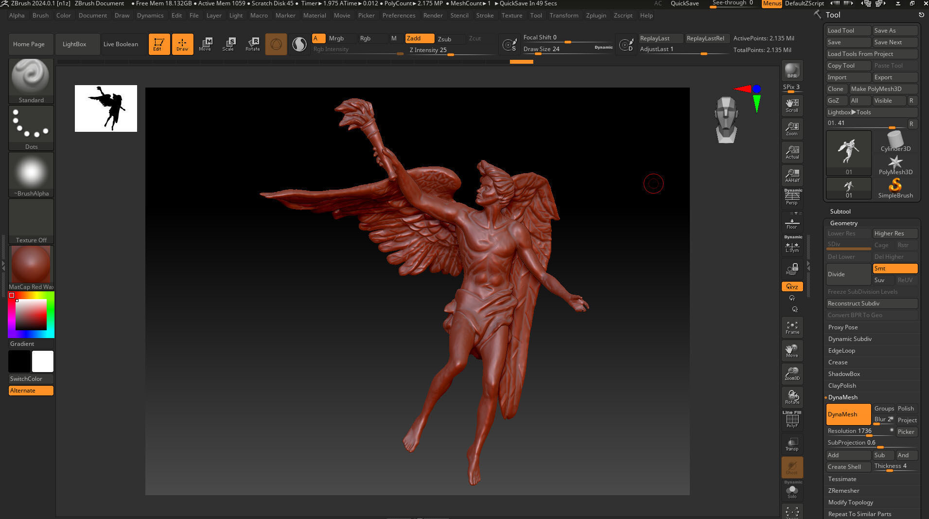 Angel holding torch gold pendant jewelry 3D print model_7