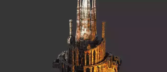 CHATEAU Fortress fantasy castle Garden 3D model