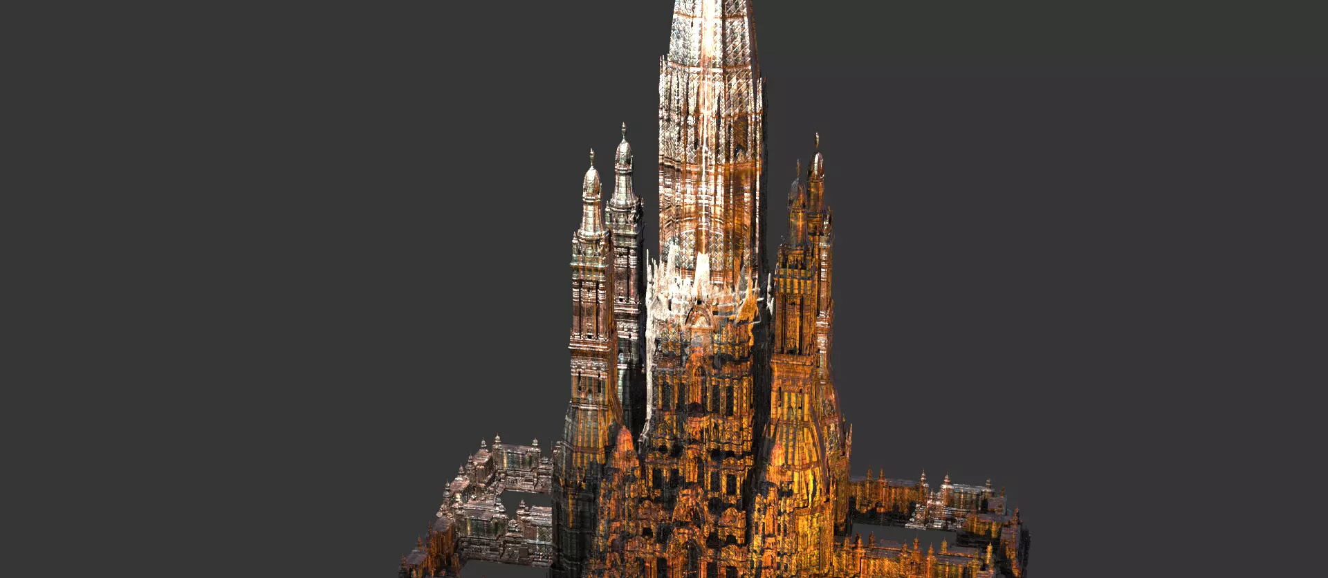 CHATEAU Fortress fantasy castle Garden towers   3D model_0