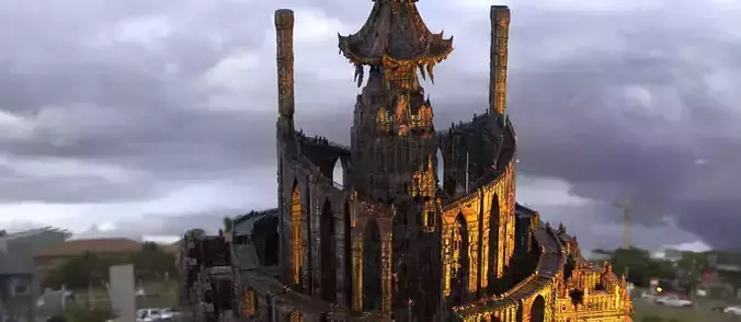 Horror Chateau  Fortress fantasy castle 3D model