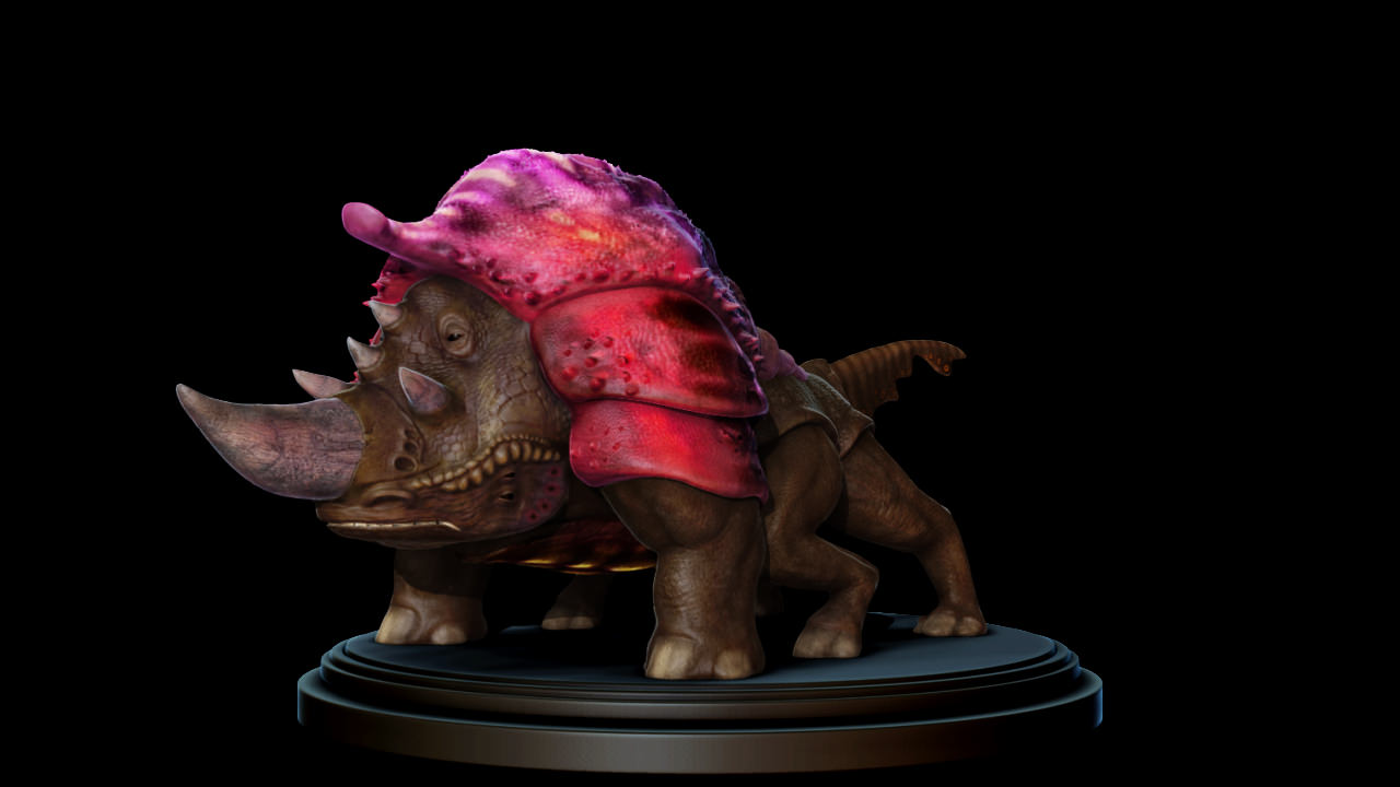 Mastrodom armored rhinoceros Low-poly 3D model_6