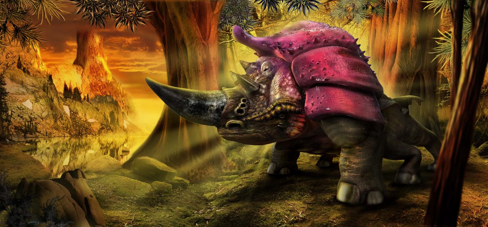 Mastrodom armored rhinoceros Low-poly 3D model_2