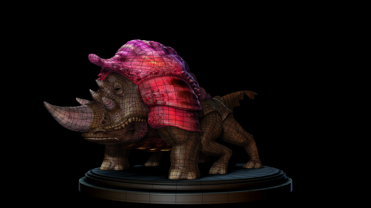 Mastrodom armored rhinoceros Low-poly 3D model_3