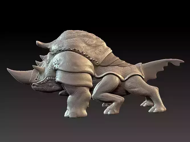 Mastrodom armored rhinoceros Low-poly 3D model