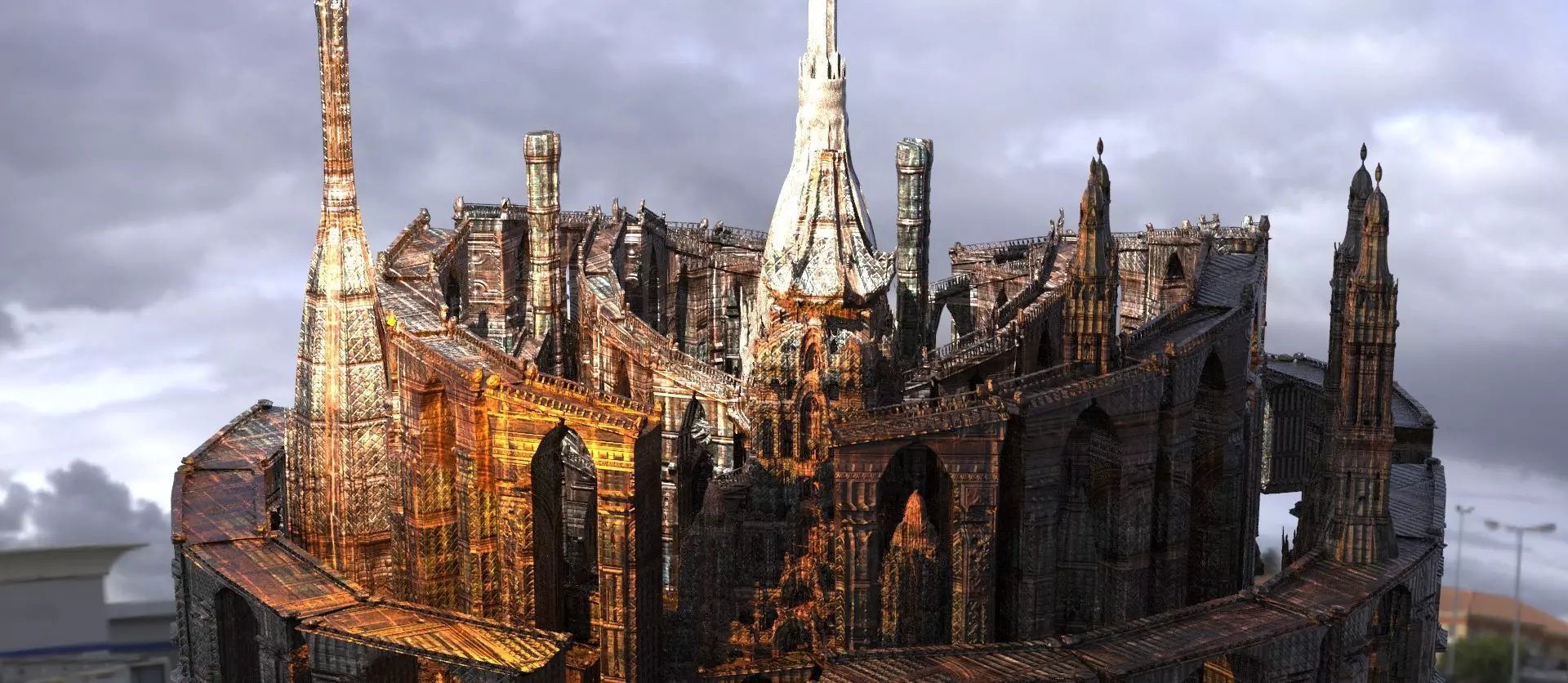 CHATEAU Fortress fantasy castle Garden arena 3D model_0