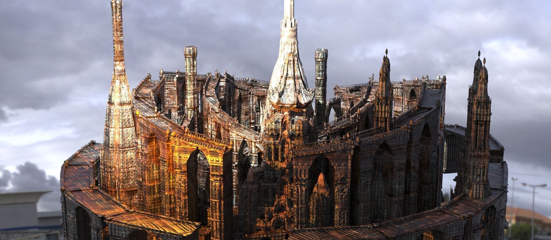 CHATEAU Fortress fantasy castle Garden arena 3D model_1