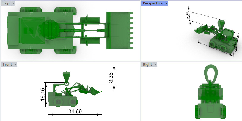 Wheel Loader Pendant 3D print model_25