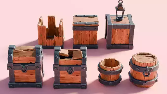Stylized game assets Low-poly 3D model Free low-poly 3D model