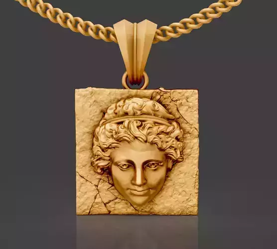 Greek pendant printable gold jewelry printable 3D model