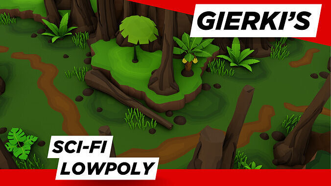 Gierki - SciFi LowPoly Jungle Pack Low-poly 3D model