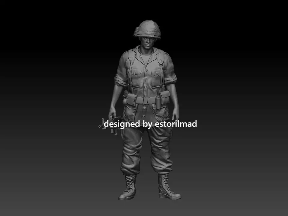 AMERICAN SOLDIER VIETNAM WALKING v2 3D print model_0