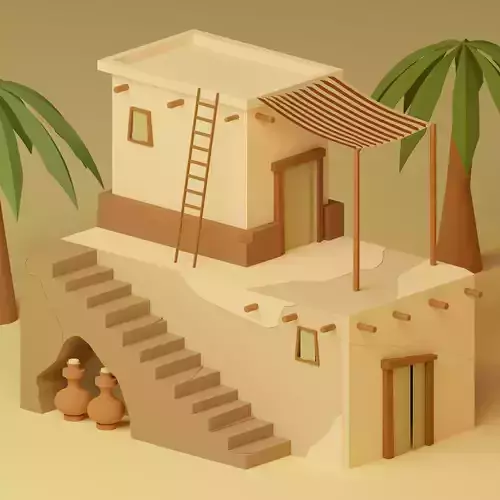 Lopwpoly House 14 Low-poly 3D model