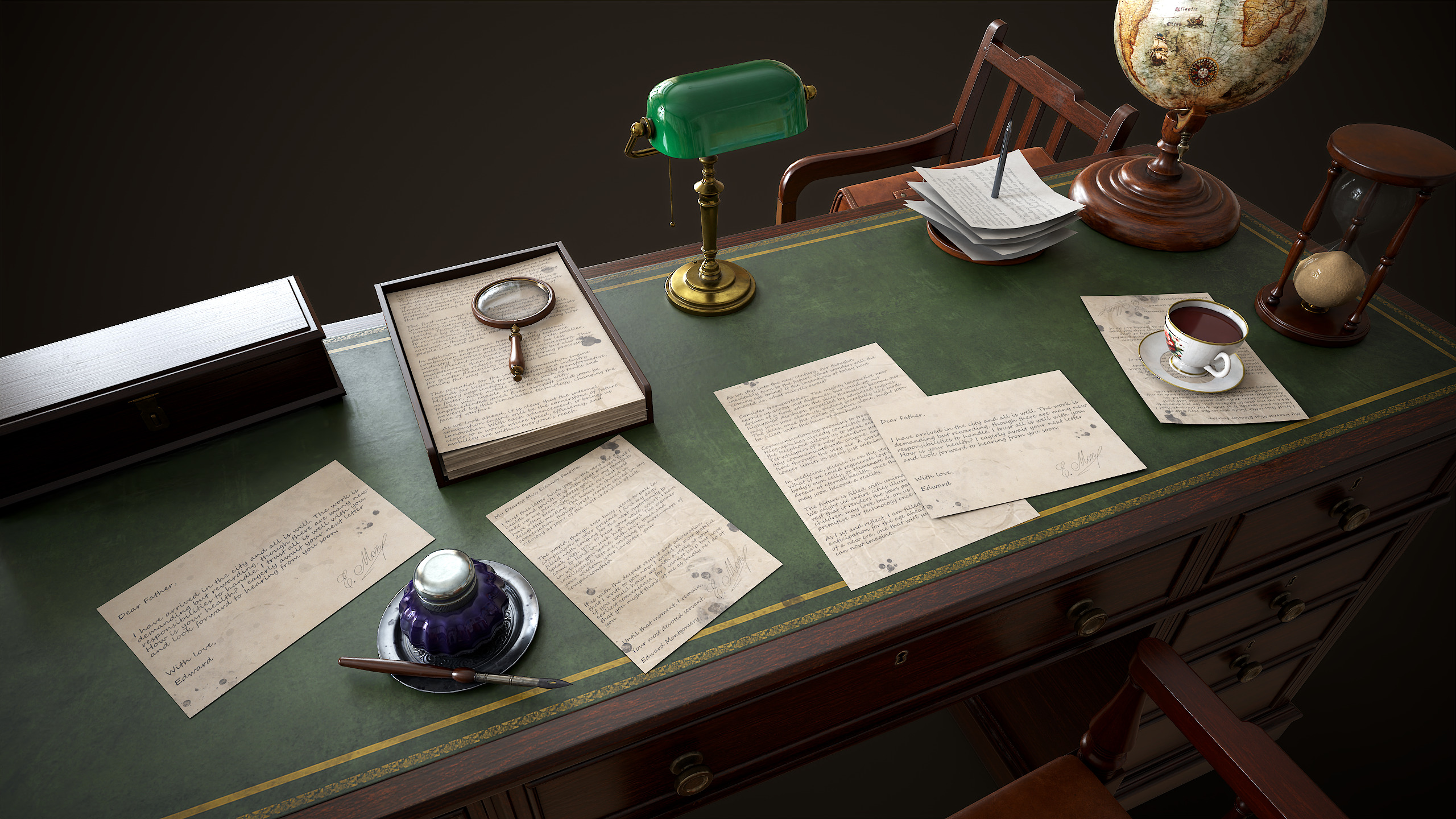 Vintage Office 1930s Asset Pack Low-poly 3D model_7