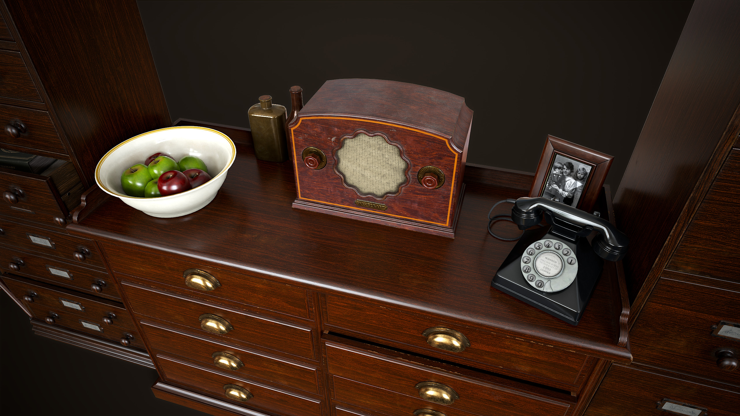 Vintage Office 1930s Asset Pack Low-poly 3D model_14