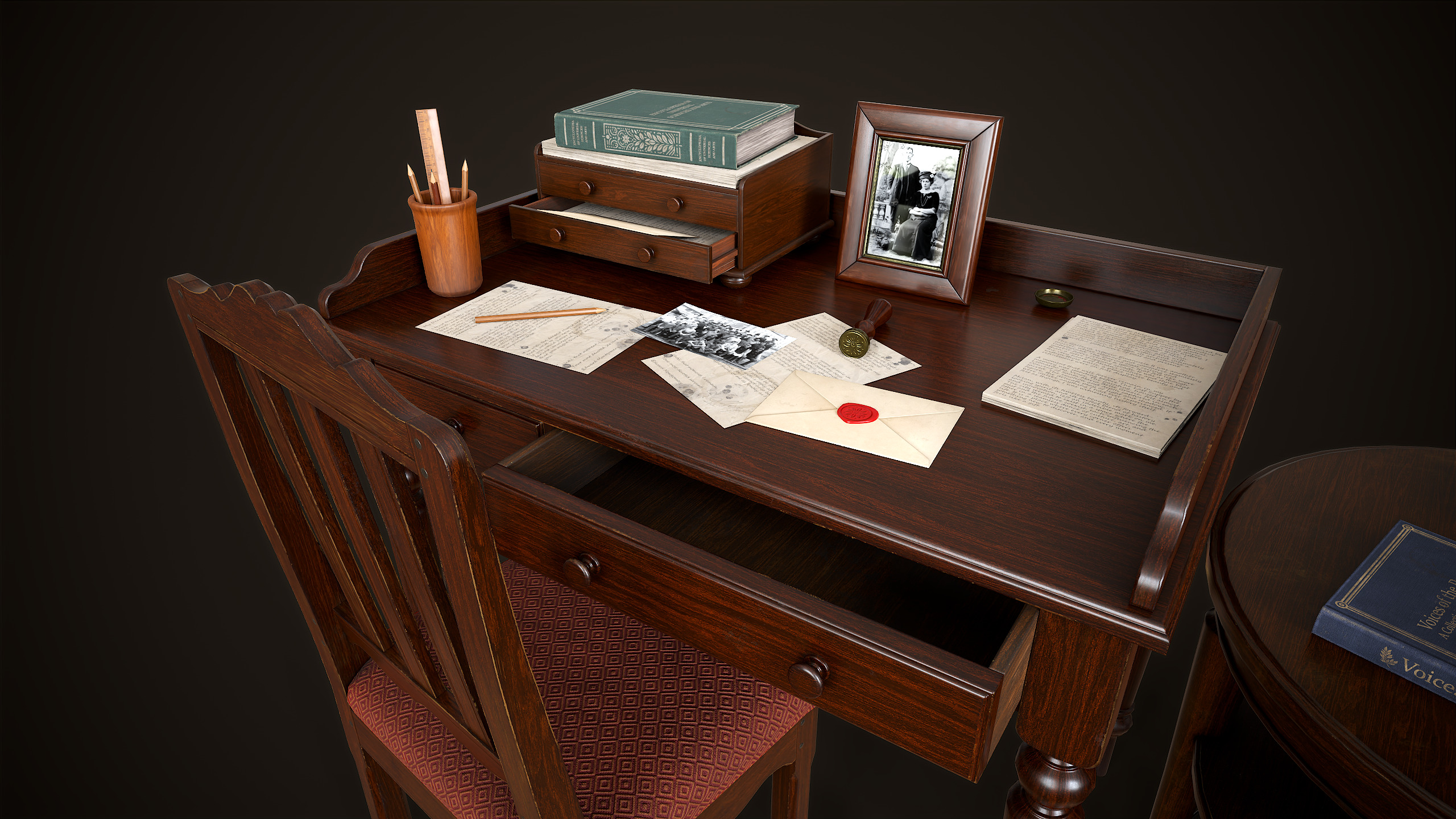 Vintage Office 1930s Asset Pack Low-poly 3D model_12