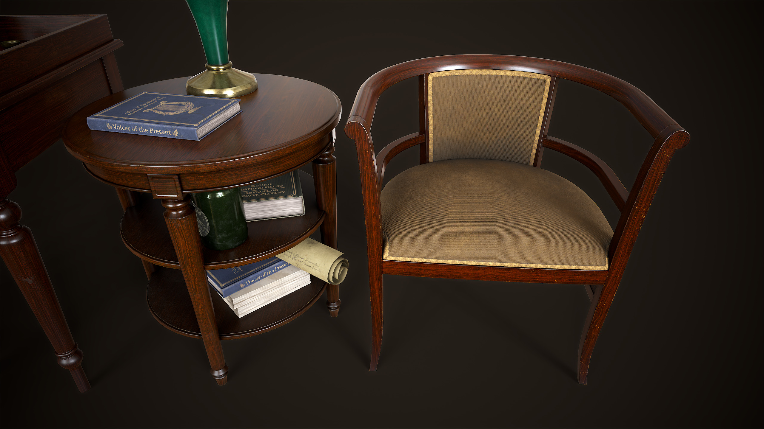 Vintage Office 1930s Asset Pack Low-poly 3D model_13
