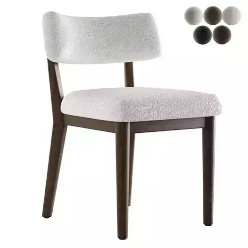 Cerise Modern Classic Cream Upholstered Brown Frame Wood