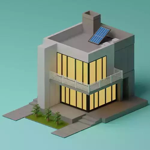 Lopwpoly House 16 Low-poly 3D model