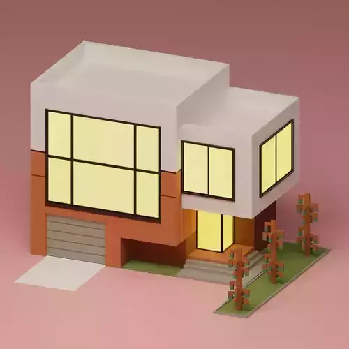 Lopwpoly House 17 Low-poly 3D model