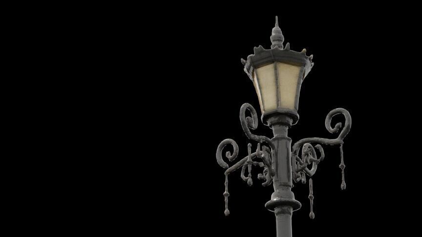 MEDIEVAL LIGHT POST Low-poly 3D model_4