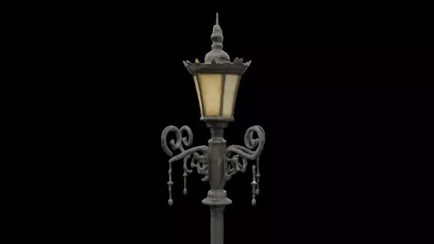 MEDIEVAL LIGHT POST Low-poly 3D model_0