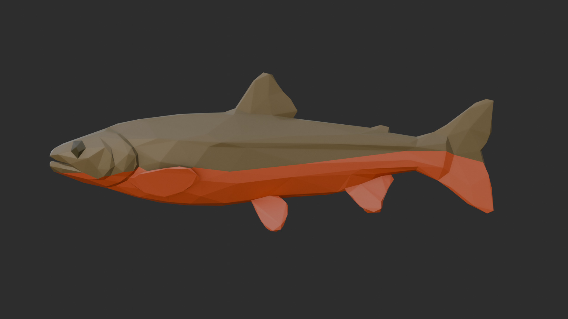 Low Poly Arctic Char Low-poly 3D model_2