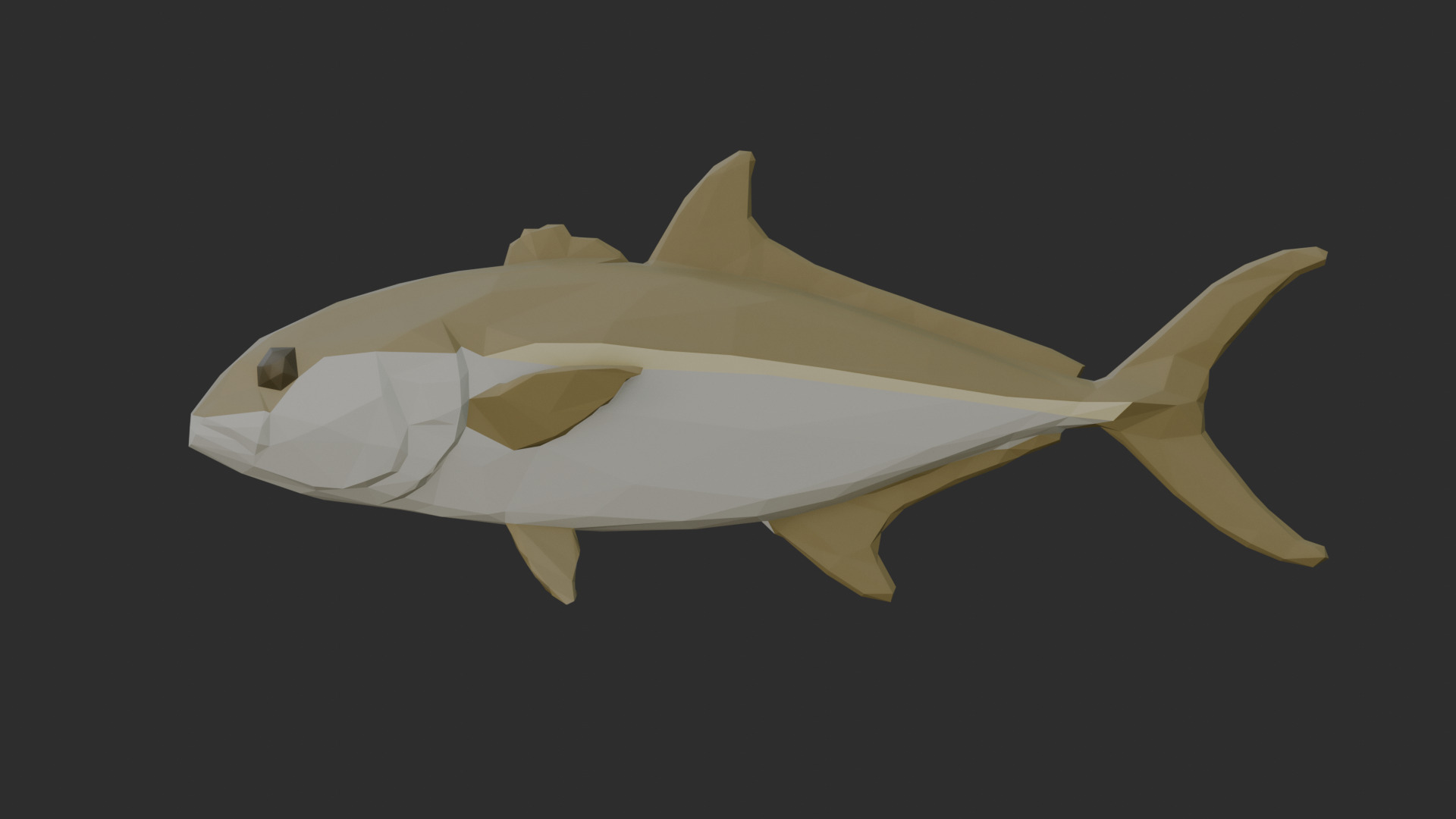 Low Poly Amberjack Low-poly 3D model_2
