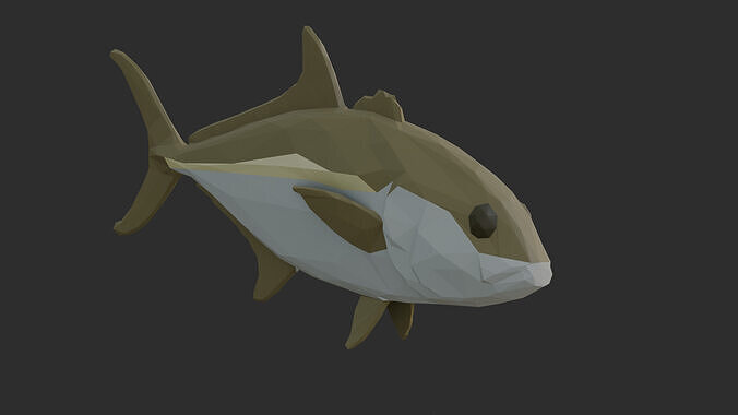 Low Poly Amberjack Low-poly 3D model