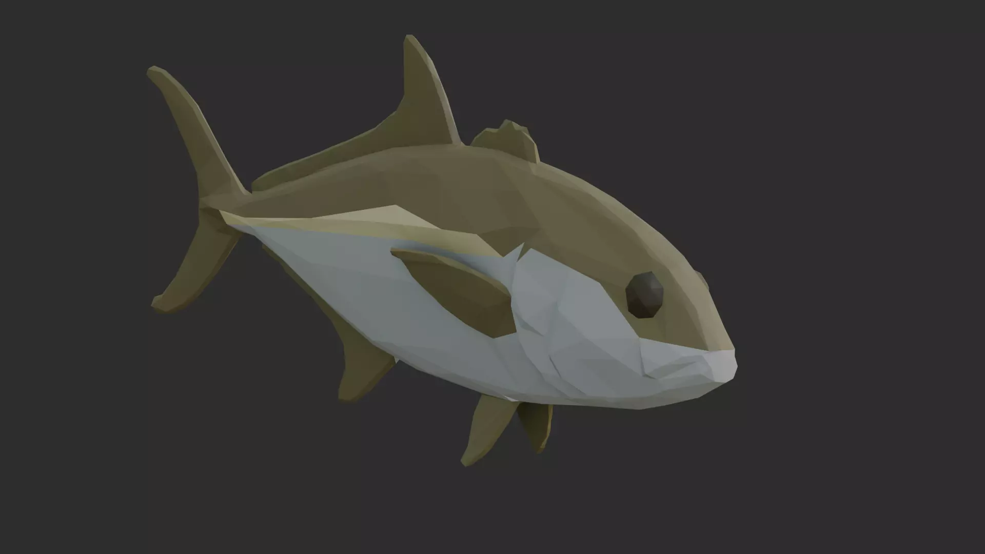 Low Poly Amberjack Low-poly 3D model_0