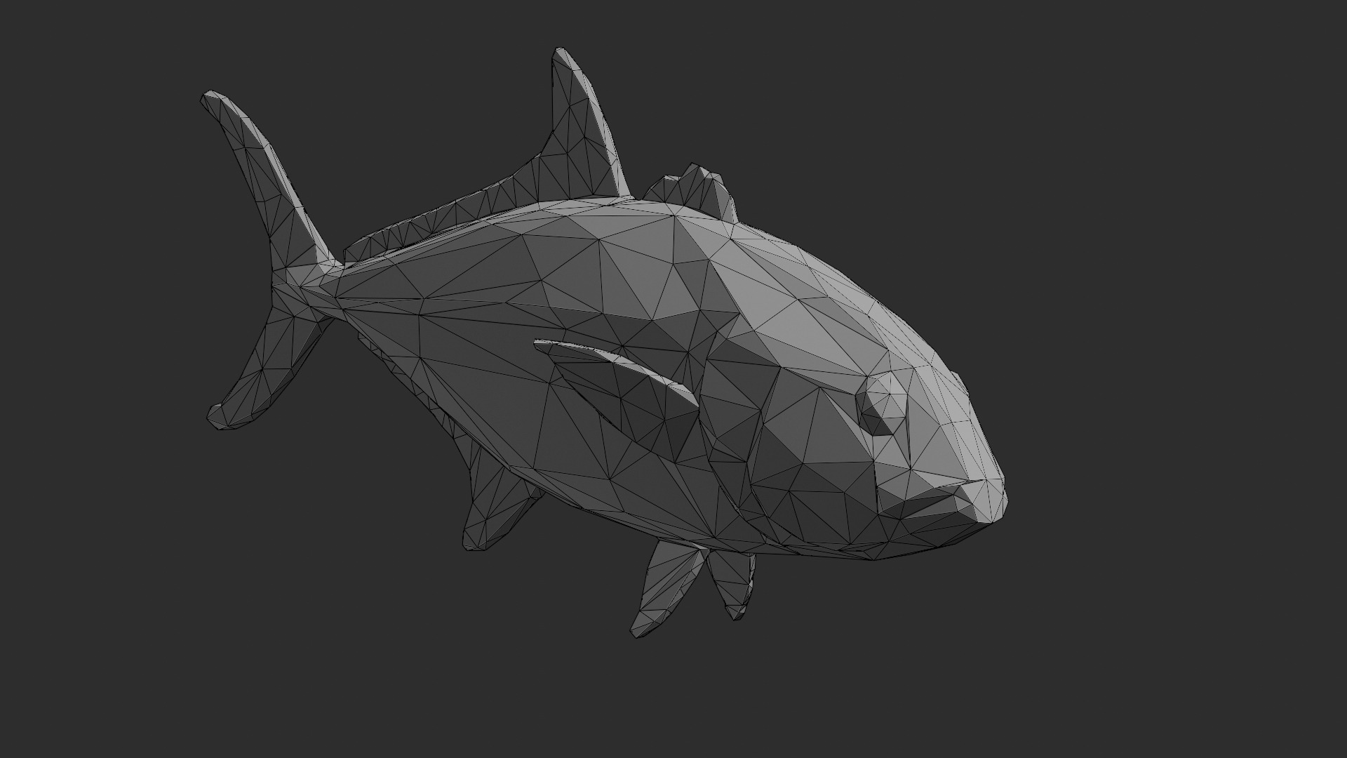 Low Poly Amberjack Low-poly 3D model_1