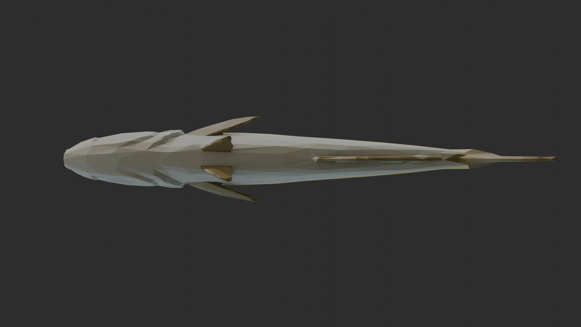 Low Poly Amberjack Low-poly 3D model_5